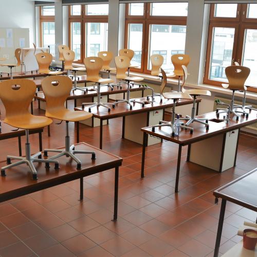 Chemiesaal Blick in die Klasse