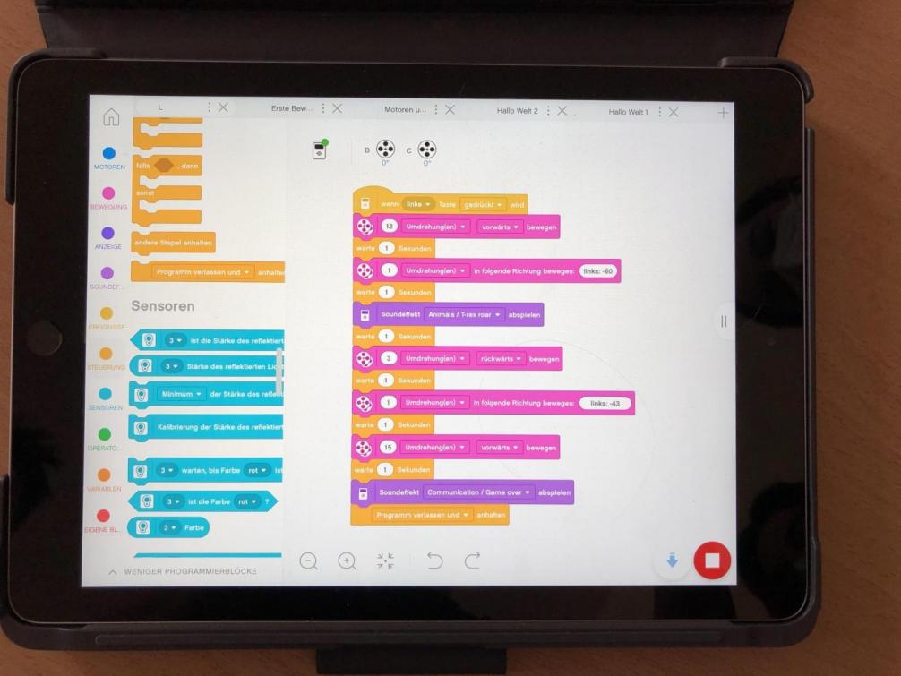 Fenster mit Beispiel für Programmierung