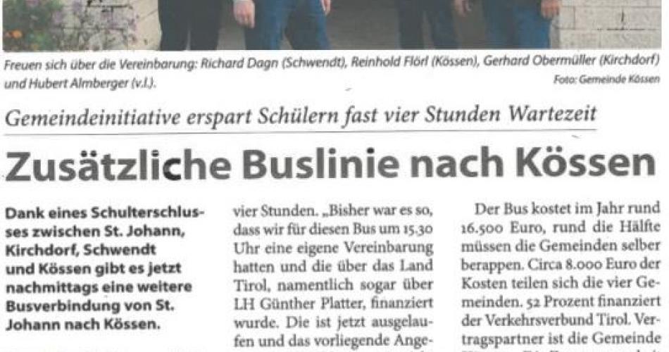Kitzbüheler Anzeiger_Presseartikel_Bus nach Kössen